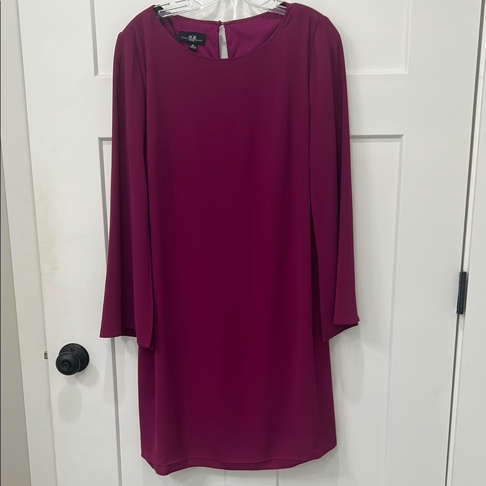 AGB Dark Fuchsia Long Sleeve Dress